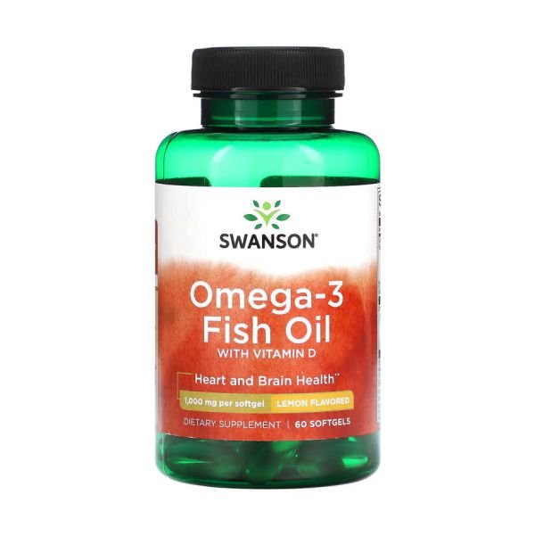 Swanson Omega-3 Fish Oil with Vitamin D 60 Soft gels