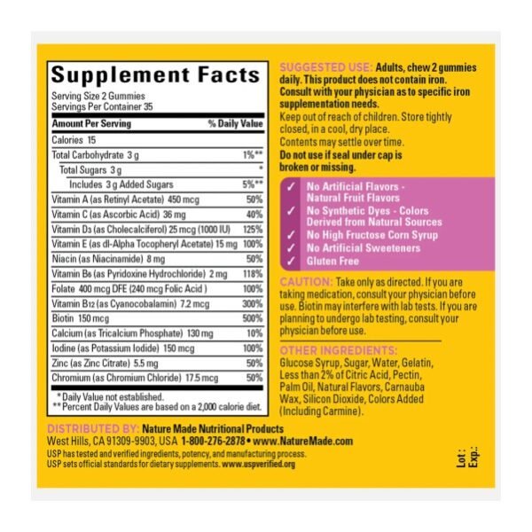 NATURE MADE MULITIVITAMIN 70 GUMMIES_b