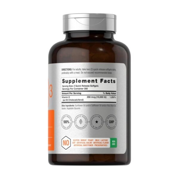 HORBAACH VITAMIN D3, 10,000IU, 500 SOFTGELS_b