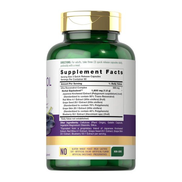 CARLYLE RESVERATROL, 1800MG, 180 CAPS_b