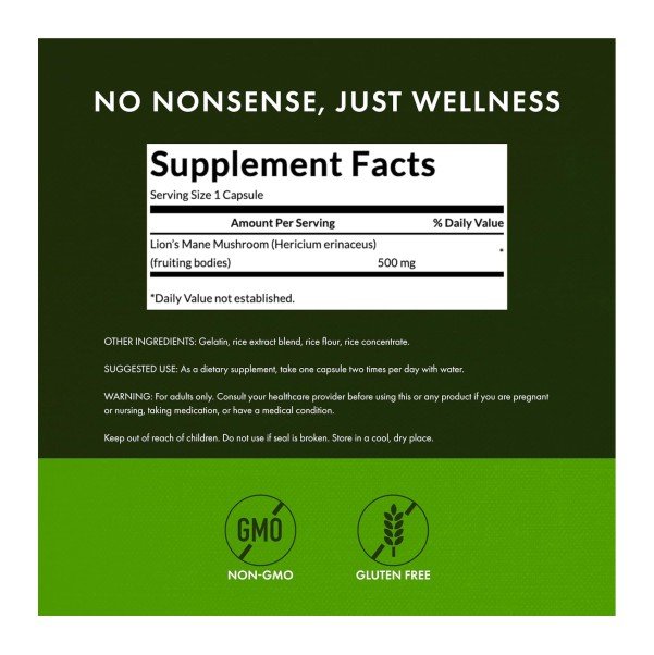 SWANSON LIONS MANE, 500MG 60 CAPS_b